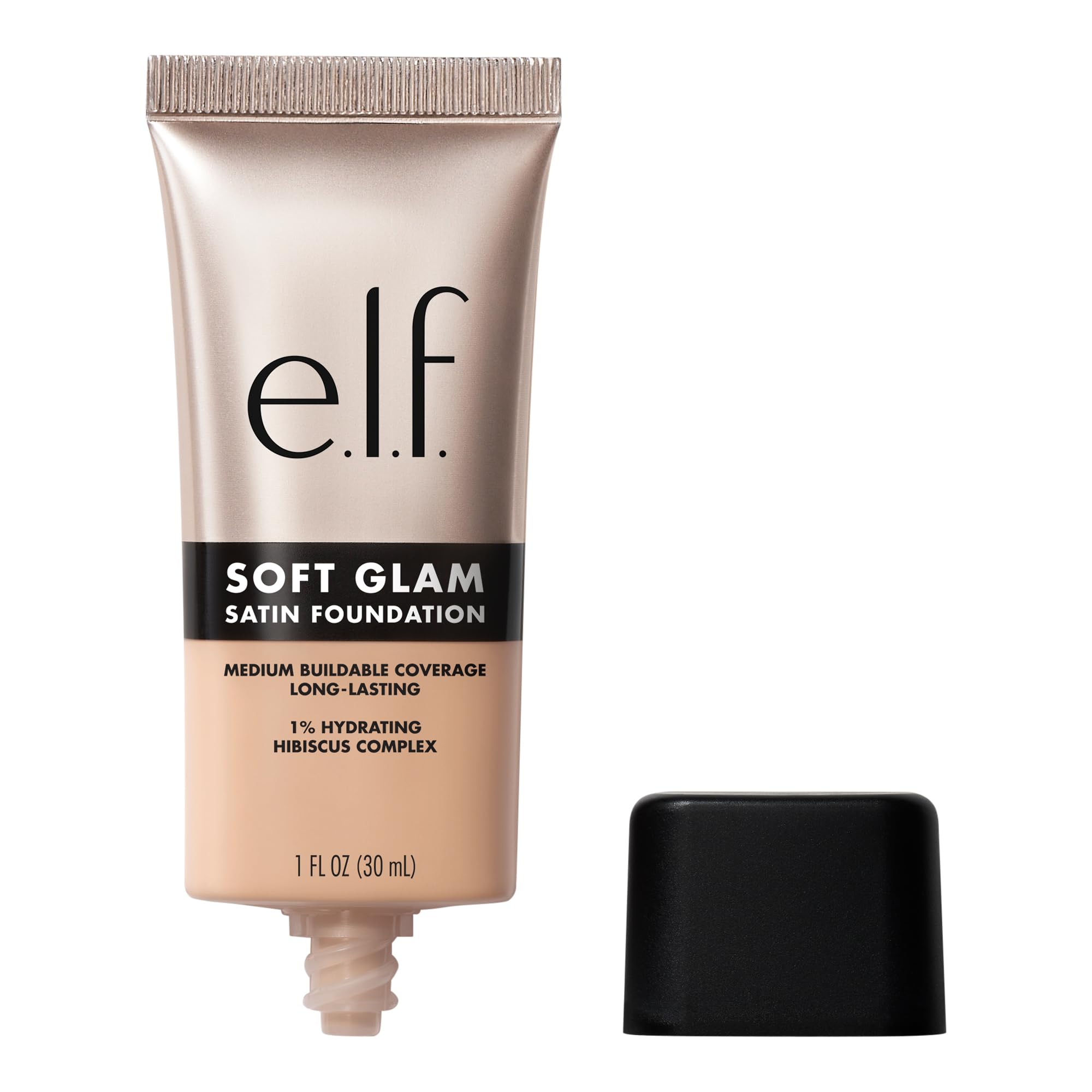 e.l.f. Soft Glam Satin Foundation, Medium Coverage, 25 Light Neutral | Satin Fin