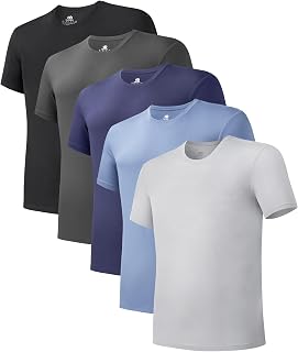 DAVID ARCHY Men's Bamboo Rayon Breathable Crew Neck Undershirts 3/5 Pack