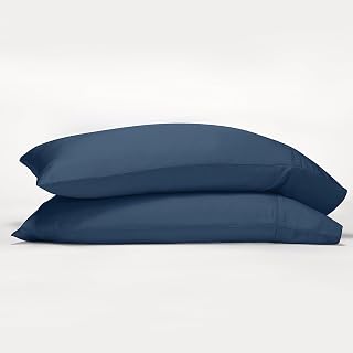 GOKOTTA Pillow Cases Queen Size 2 Pack - Rayon Made from Bamboo, Soft & Breathable Pillow Covers with Envelope Closure, Cooling Pillowcases for Hot Sleepers(20''x30 '', Navyblue)