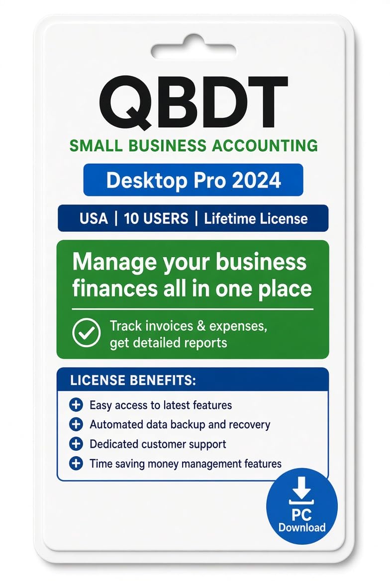 Quick-Book Desktop Pro Plus 2024 for Windows PC | 10 Users | Lifetime | NO DVD |