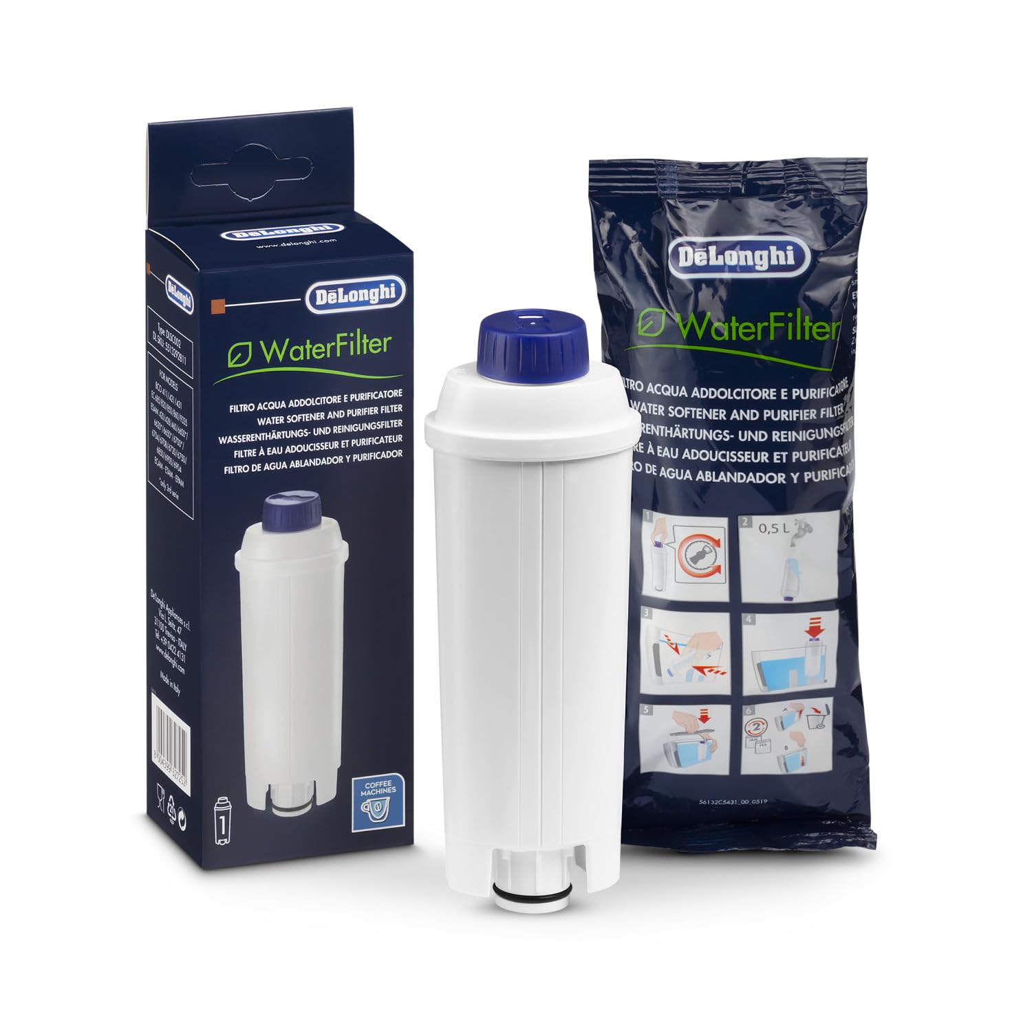 De'Longhi - Replacement Water Filter for Coffee Machines | Water Softener Filter