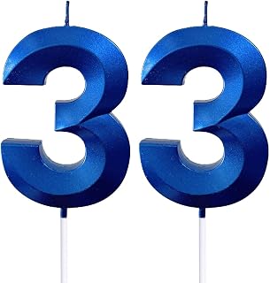 2.76" 33rd Blue 3D Geometric Number Candles