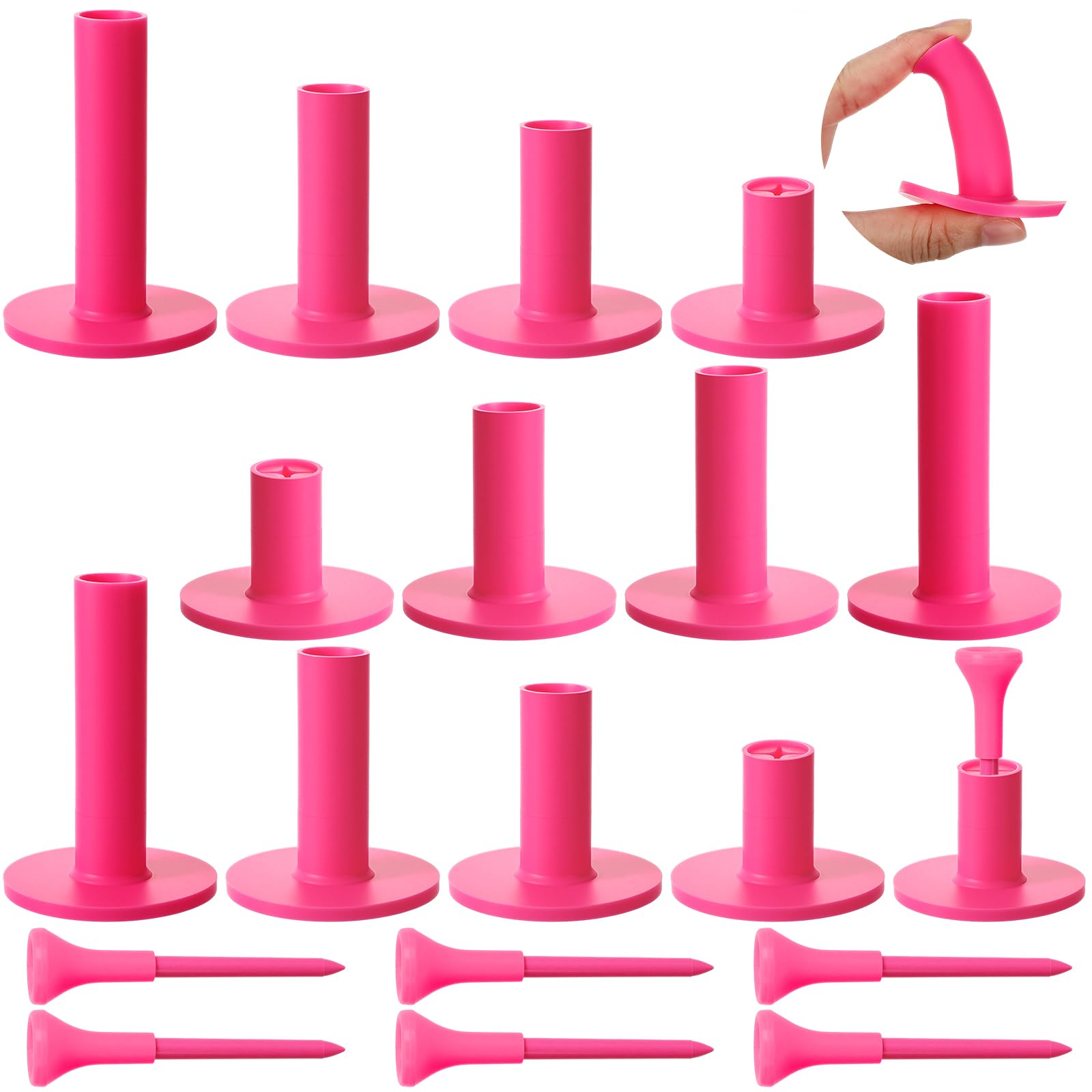 Skylety 18 Pieces Rubber Golf Tees for Mats Golf Rubber Tees for Practice Artifi