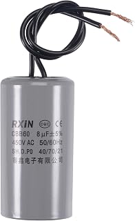 Generic CBB60 Run Capacitor 8uF 450V AC 2 Wires 50/60Hz Cylinder 66x35mm for Air Compressor Water Pump Motor