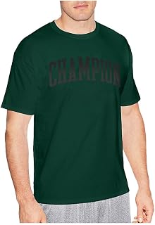 Champion Classic Jersey Script Men's Blackout T-Shirt, Dark Green Tall Arch, S