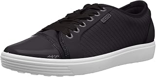 ECCO Women's Soft 7 Tie Fashion Sneaker, Blackstone Metallic