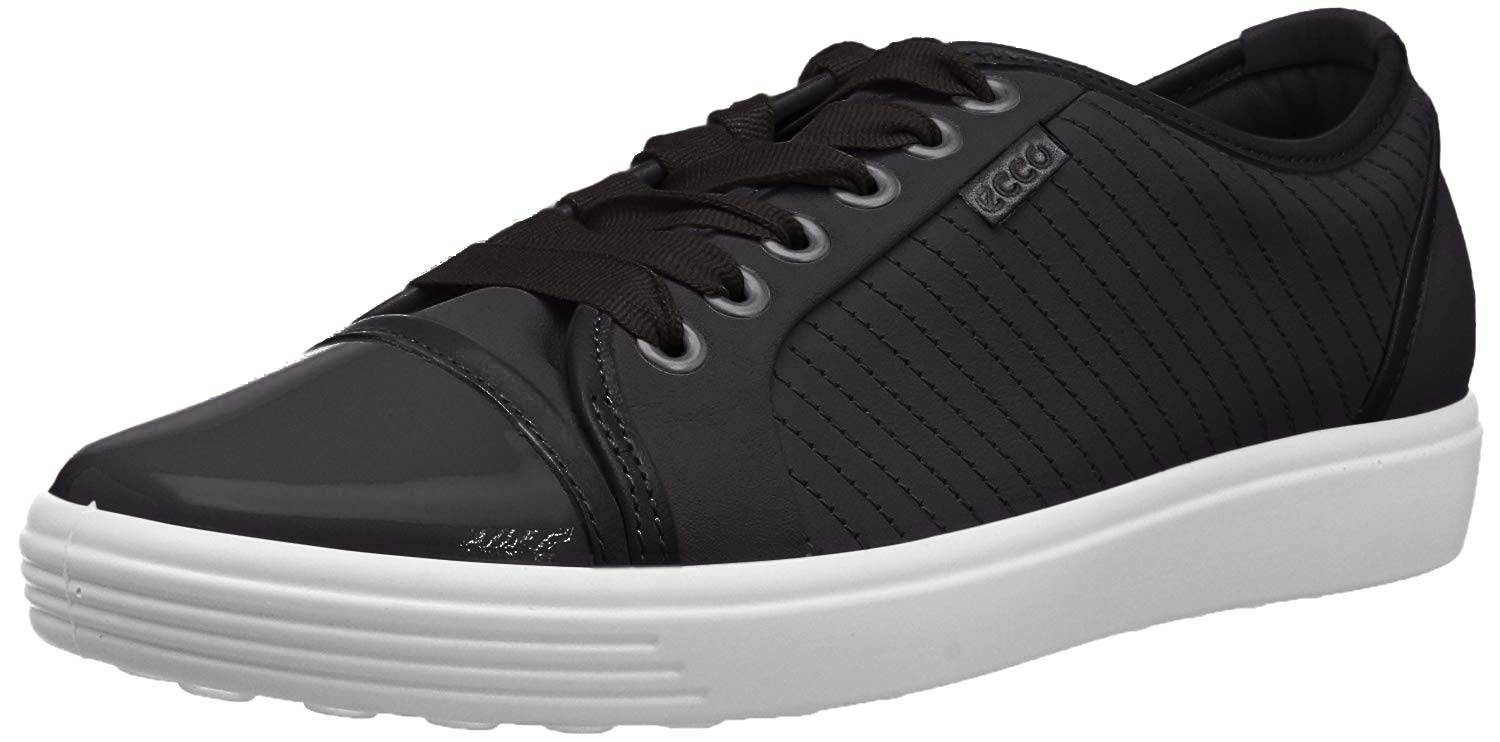 ECCO Women's Soft 7 Tie Fashion Sneaker, Blackstone Metallic