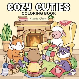 Cozy Cuties: Coloring Book for Adults and Teens Featuring Adorable Animal Characters, Relaxing Hygge Moments and Comfy Scenes