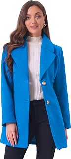 Allegra K Women's Elegant Overcoat Shawl Collar Single Breasted Winter Coat