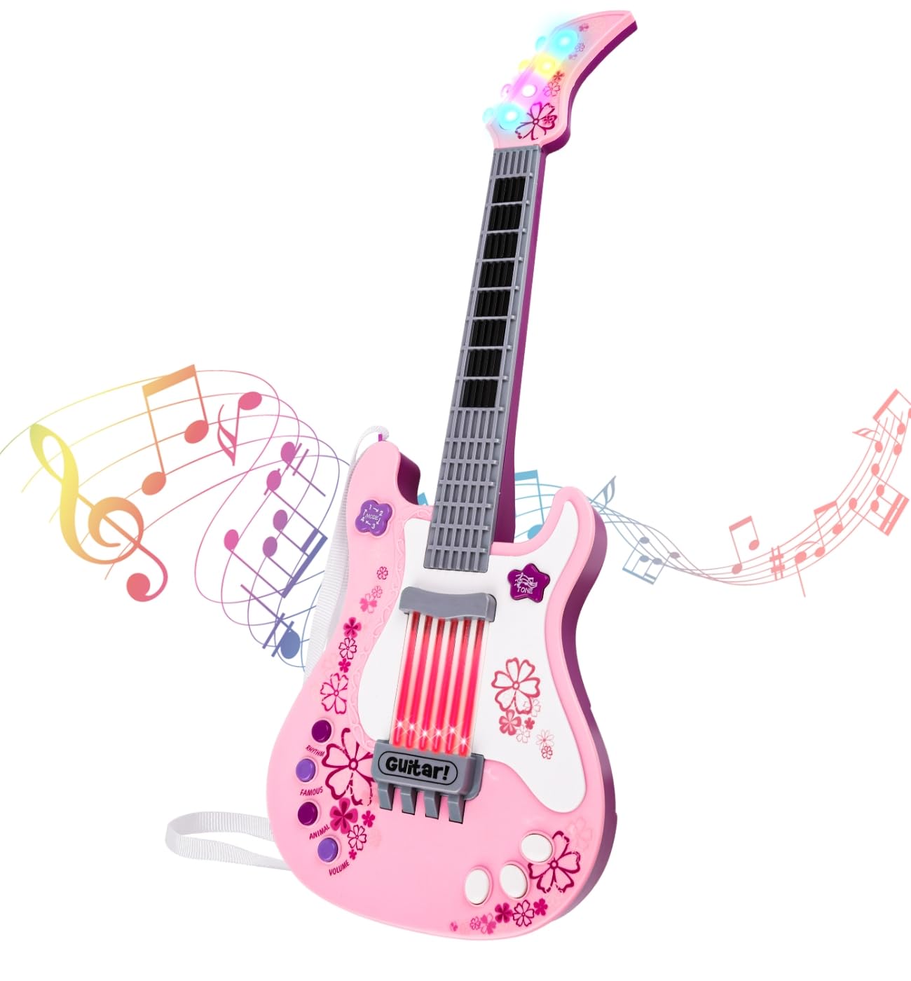 Kids Guitar for Girls Music Toys Guitar for Kids | Toddler Electric Guitar with 