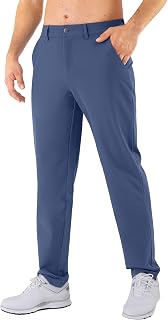 Mens Golf Pants Stretch Classic Fit Dress Pants 30"/32"/34" Quick Dry 6 Pockets Water-Resistant Casual Trousers