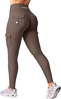 YEOREO Workout Cargo Leggings with Pockets for Women, Hedda Compression Leggings Butt Lifting Yoga Pants