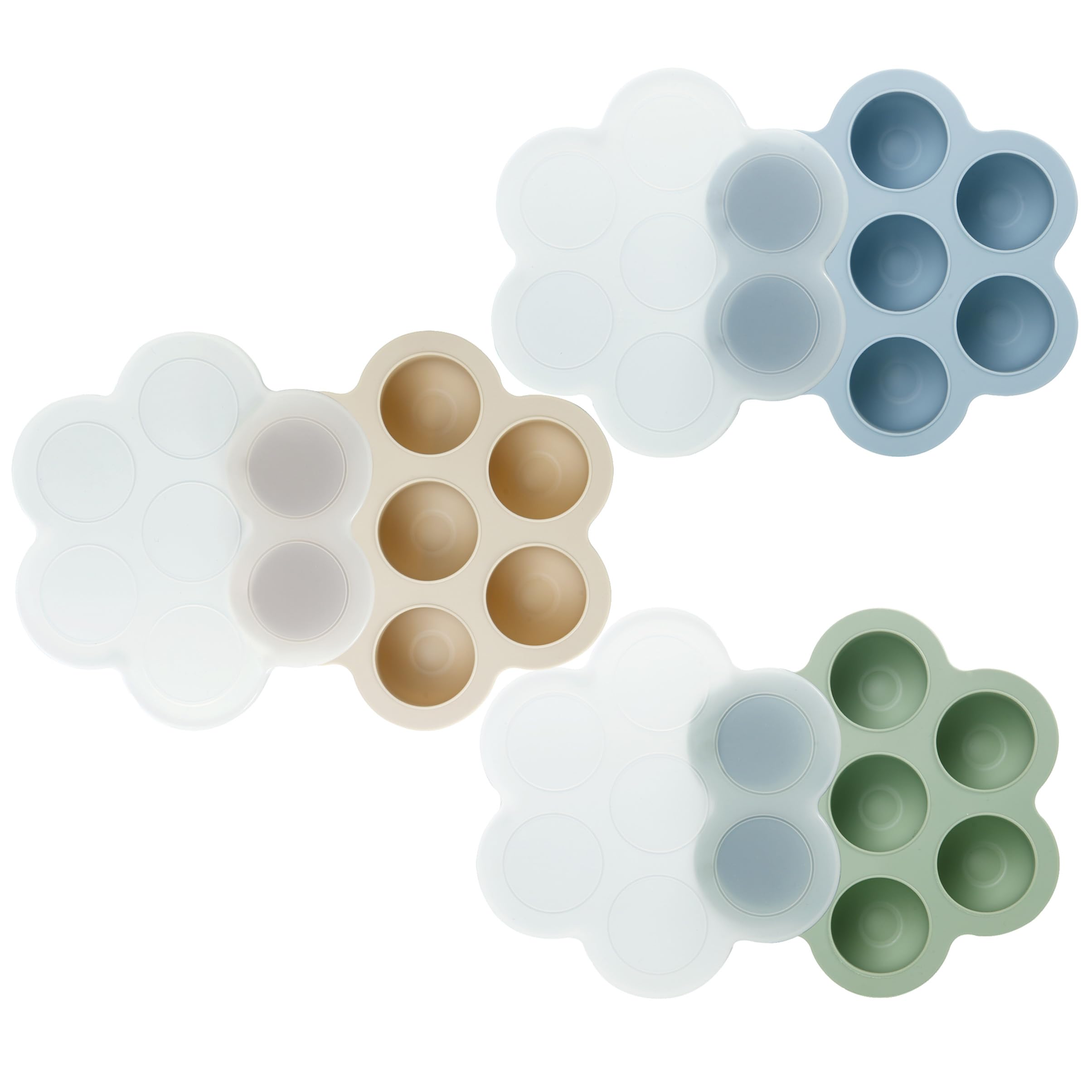 PandaEar 3 Pack Baby Food Freezer Tray with Lids, Silicone Baby Food Storage Con