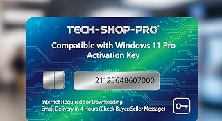 Tech-Shop-pro Compatible with Windows 11 Pro Activation Key [Internet Required For Downloading] Email Delivery in 4 Hours (Check Buyer/Seller Message)