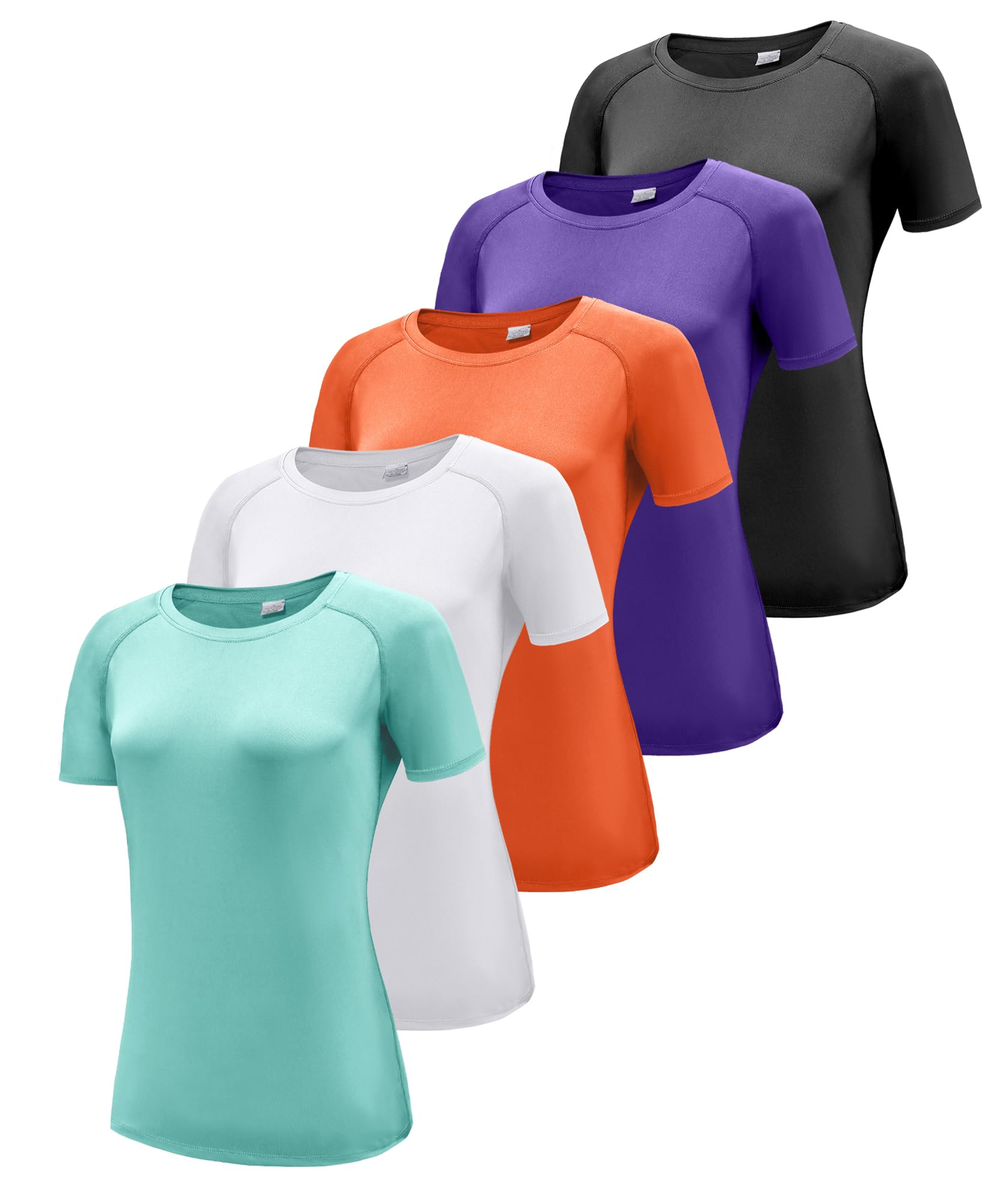Boyzn Pack of 1, 3 or 5 Pack Women's Quick Dry UPF 50+ Sun Protection T-Shirts f
