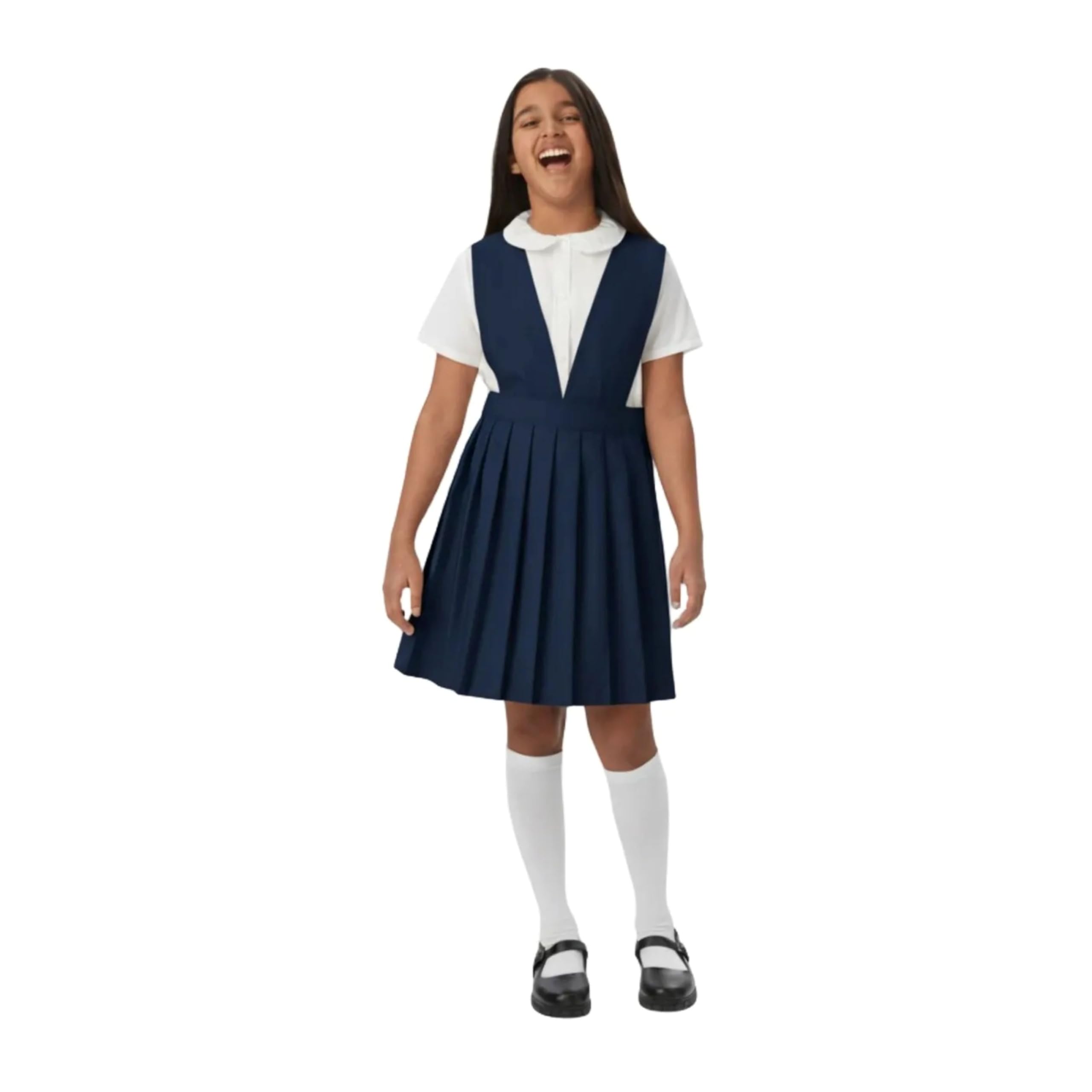 French Toast Girls V-Neck Pleated Jumper