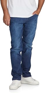 riverso RIVChris Men's Straight Fit Jeans, Cotton Denim Stretch, Black, Blue, Grey, W29 - W38
