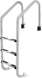 IRONMAX 3-Step Stainless Steel Swimming Pool Ladder for Inground Pools | Heavy Duty 265 LBS Pool Steps, Non-Slip Treads, Quick Install, Suitable for Pool, Gym & Water Park