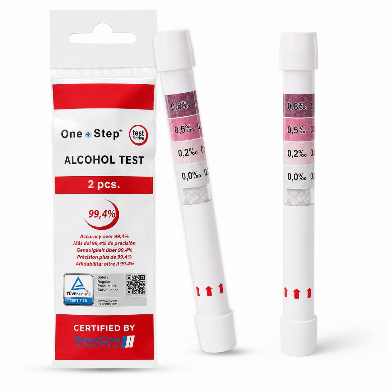 One Step: 10 x Alcohol Breathalyzer Breath Tester Kit - UK & EU Certified Test K