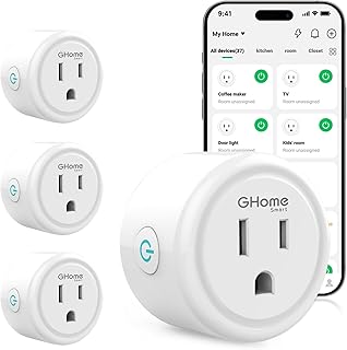 GHome Smart Plug, WiFi Smart Plugs that Work with Alexa and Google Home | WiFi Smart Outlet Timer Indoor Light Timers with APP Remote Control, 2.4GHz WiFi Only, No Hub Required, ETL FCC Listed, White