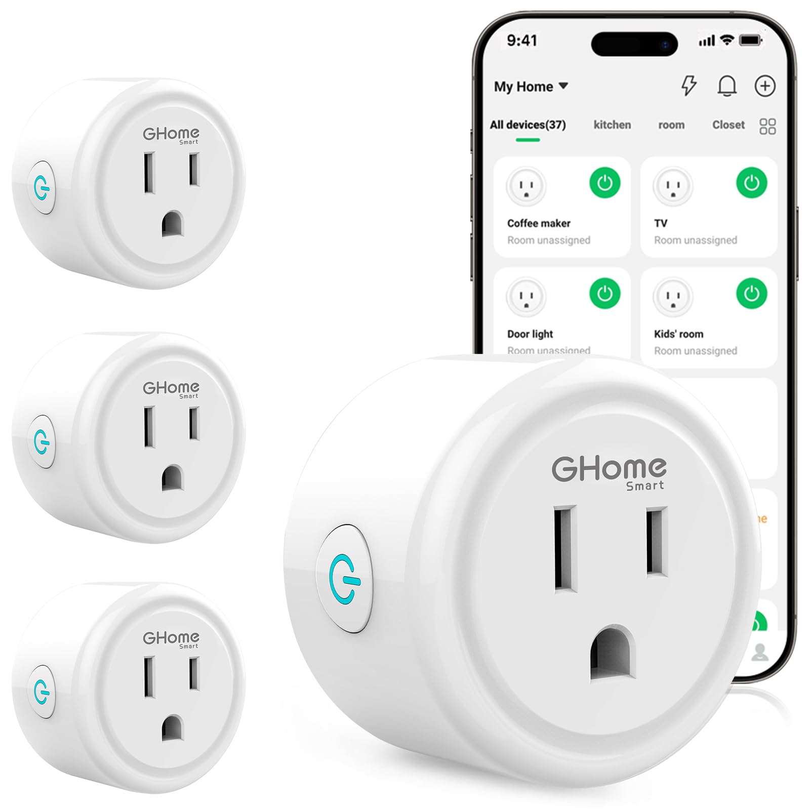 GHome Smart Plug, WiFi Smart Plugs that Work with Alexa and Google Home | WiFi S