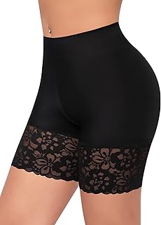 YARRCO Lace Anti Chafing Shorts for Women Seamless Slip Shorts for Under Dresses Boyshorts Safety Shorts Underwear