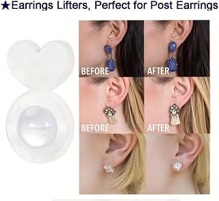 20 Pieces Earring Lifters for Heavy Earrings, Silicone Invisible Earring Stabilizers for Studs, Hoops and Pendants, Earring Backs Replacement for Stretched Earlobes