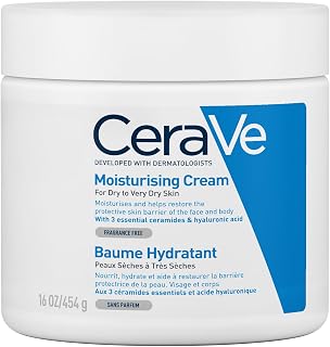 CeraVe Face Care & Body Moisturiser for Dry to Very Dry Skin, 454g | Rich Moisturising Cream with Hyaluronic Acid & 3 Essential Ceramides, Fragrance-Free, Dermatologist Developed