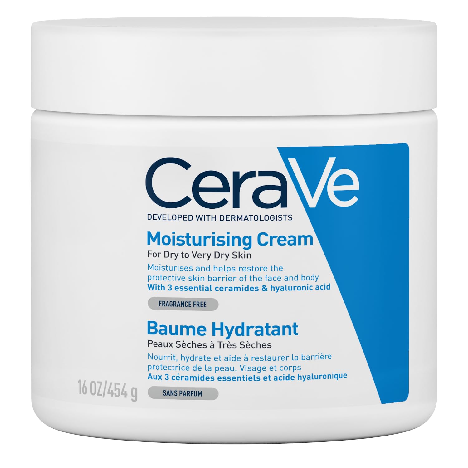 CeraVe Face Care & Body Moisturiser for Dry to Very Dry Skin, 454g | Rich Moistu