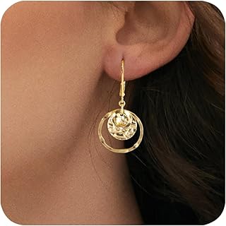 Disc Dangle Drop Leverback Earrings for Women Jewelry in Gift Box