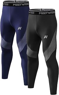 MEETWEE Men's Thermal Underwear Long Johns, Warm Compression Tights Base Layer Bottom Sports Pants Trousers
