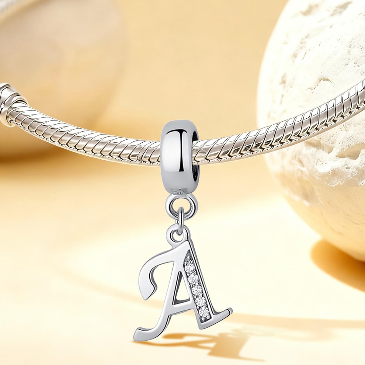 1Pc silver Fashionable letter Charm Bead Fit for Women DIY Jewelry Making And Da