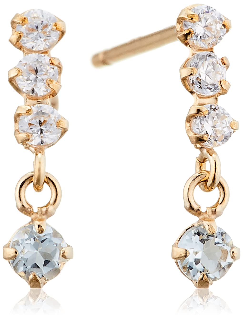 Estelle 0222-8669-0019-000 Women's Earrings, K10 Yellow Gold, March Birthstone, 