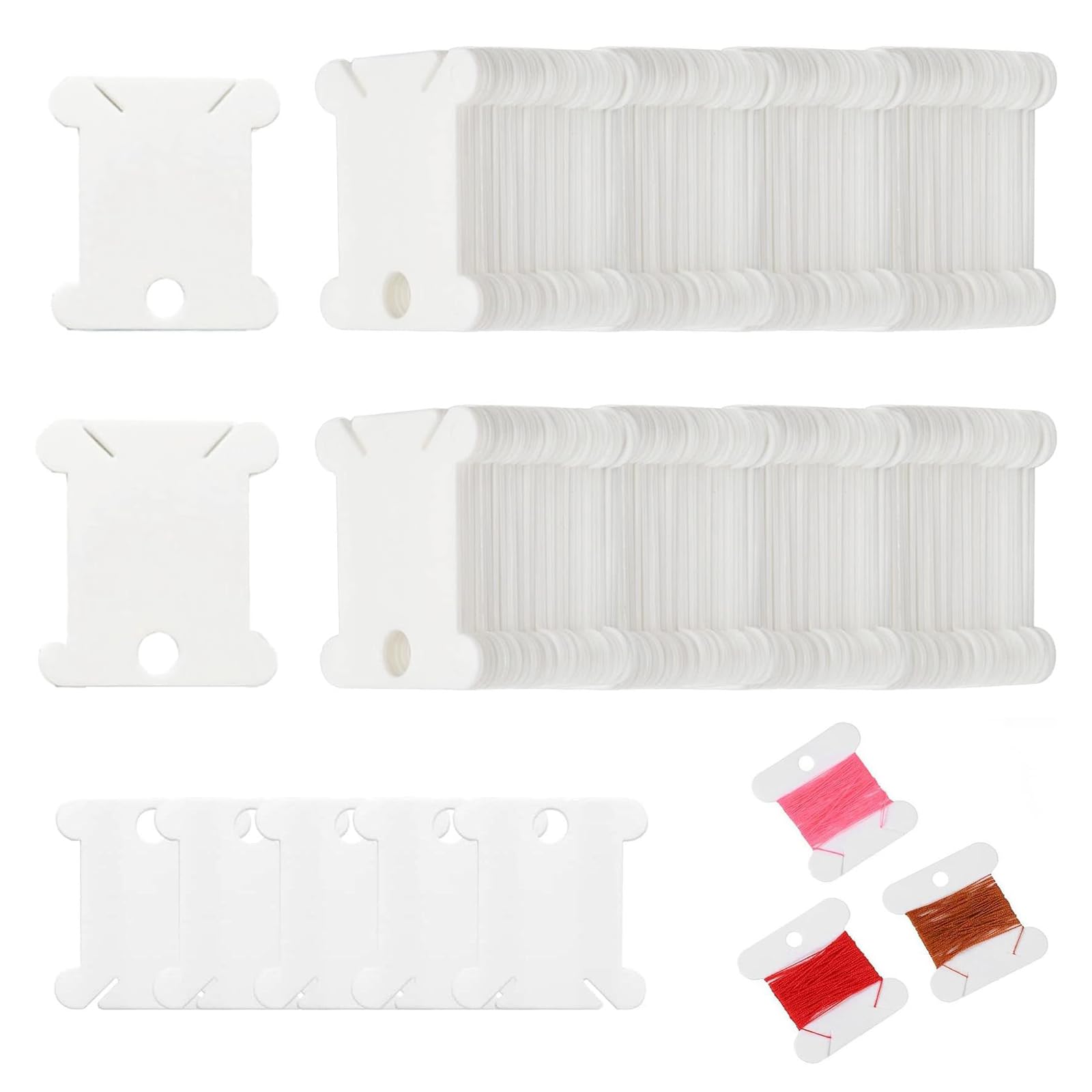 Oslynia 200 Pieces White Yarn Winder, Plastic Cross Stitch Supplies, Embroidery 