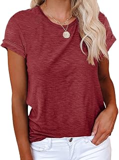 Cicy Bell Women's T-Shirt Blouses and Shirts Crew Neck Cotton Summer Casual Loose Women's T-Shirt