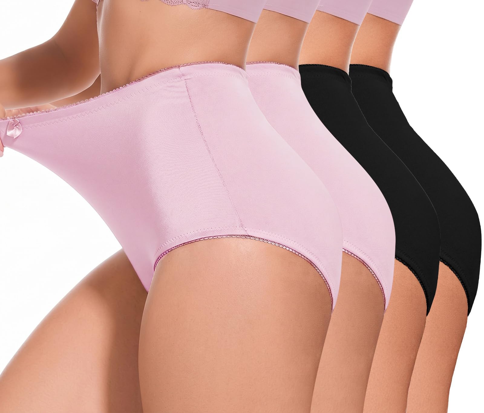 4Pack High Waisted Tummy Control Underwear Women's Girdle Panties Full Coverage 