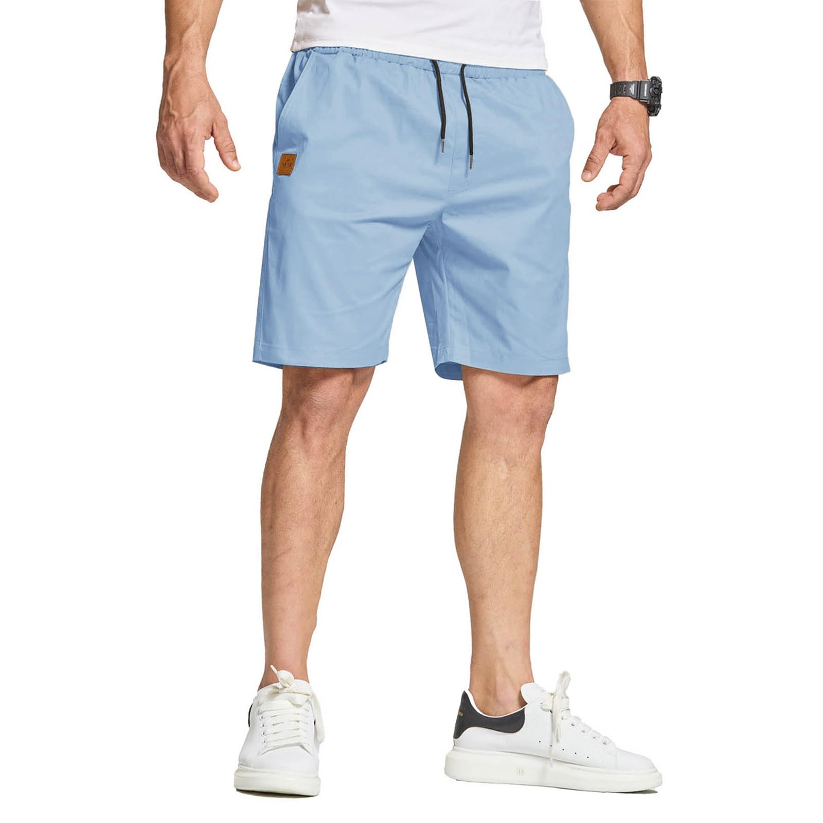 JustSun Men's Summer Shorts with Pockets Lightweight Cotton
