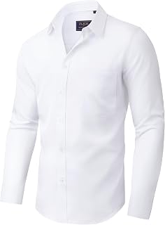 siliteelon Hemd Herren Langarm Regular Fit Stretch Businesshemd mit Tasche