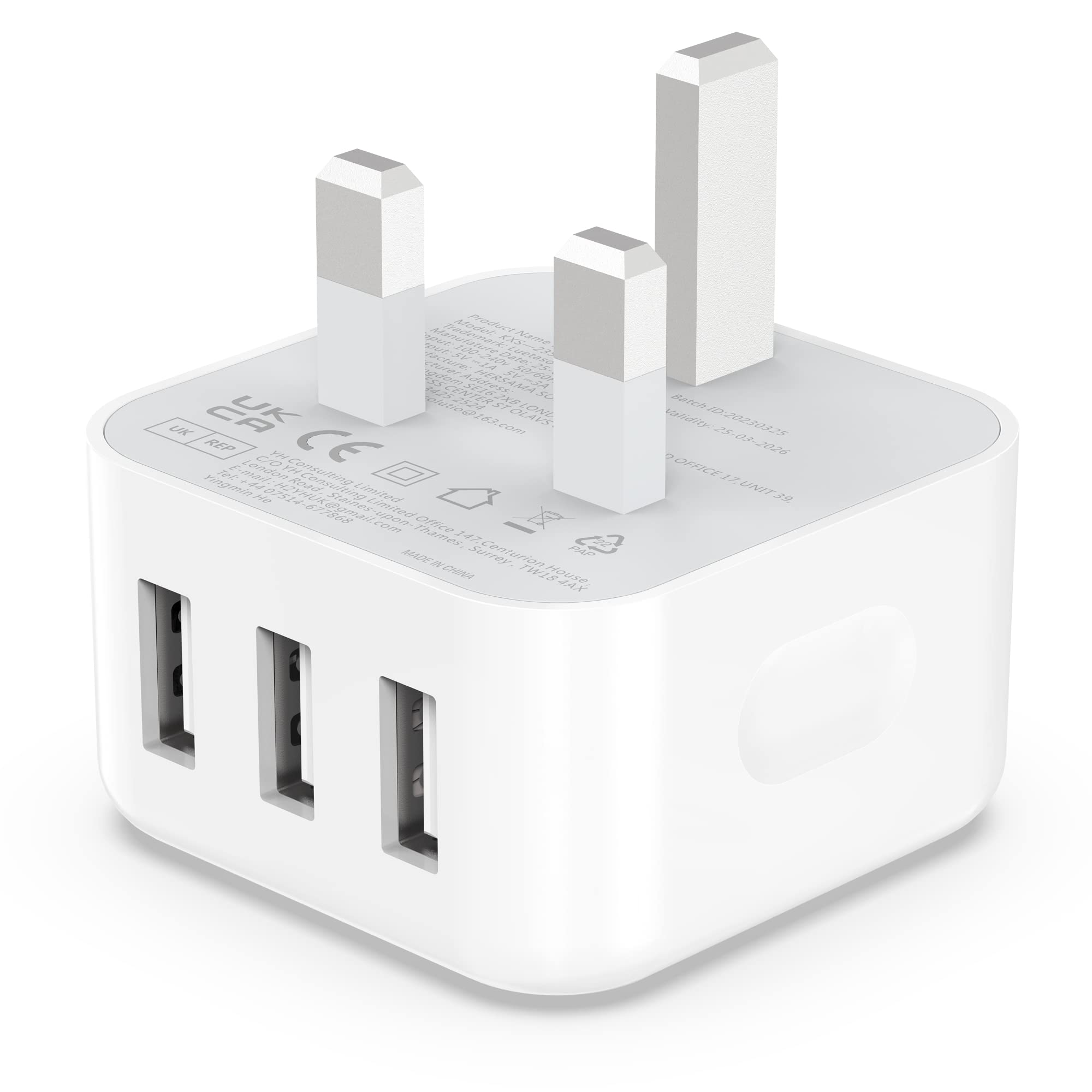 USB Plug, Multi USB Charger 5V 3A for iPhone X XR XS 8 7 6 6S Plus 5 5S 5C SE 14
