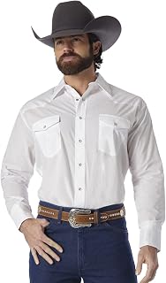 Wrangler Men's Long Sleeve Press Stud Shirt with Two Pockets