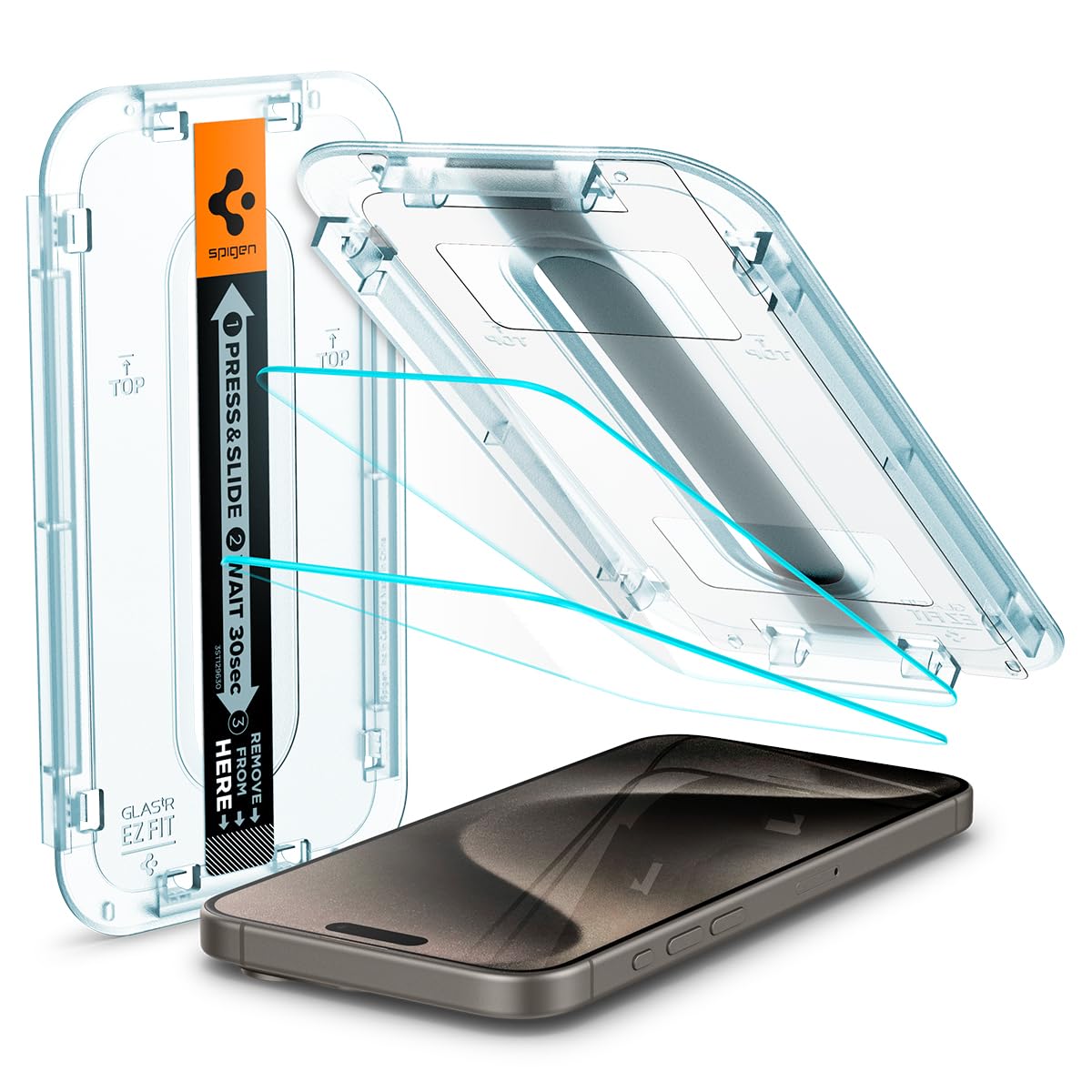 Spigen iPhone 15 Pro Glass Screen Protector with Installation Kit, 9H Hardness, 