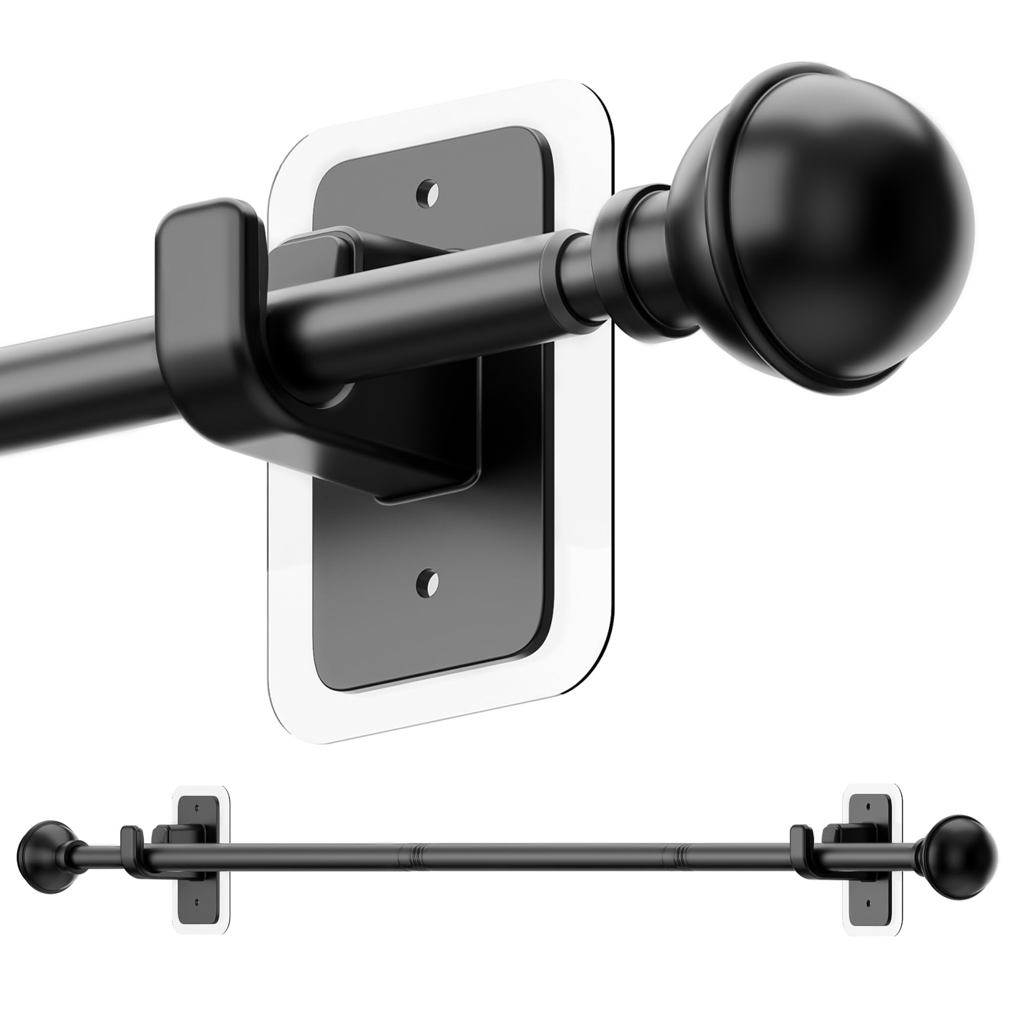 upsimples No Drill Curtain Rod, For 48-84 Inch, 5/8 Inch Diameter, Black | Rente