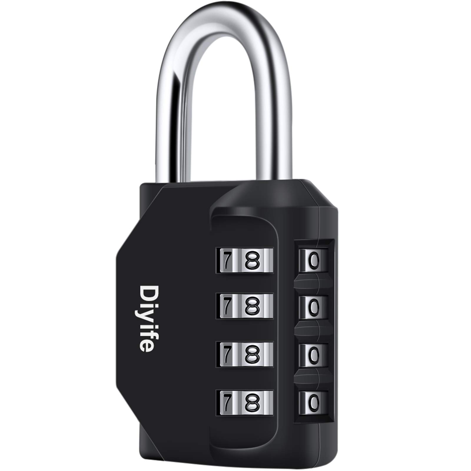 Diyife Combination Padlock, Weatherproof 4 Digit Resettable Locker Lock | Easy S