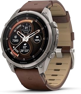 Garmin fēnix® 9 Pro, inReach®, Titanium, 47mm, Walnut Leather Band