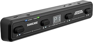 SONICAKE Wireless MIDI Foot Controller, 4 Footswitches - Pocket Control | Wired/Wireless MIDI transmission, USB host, APP control, Rechargeable page turner pedal for musician live performance studio