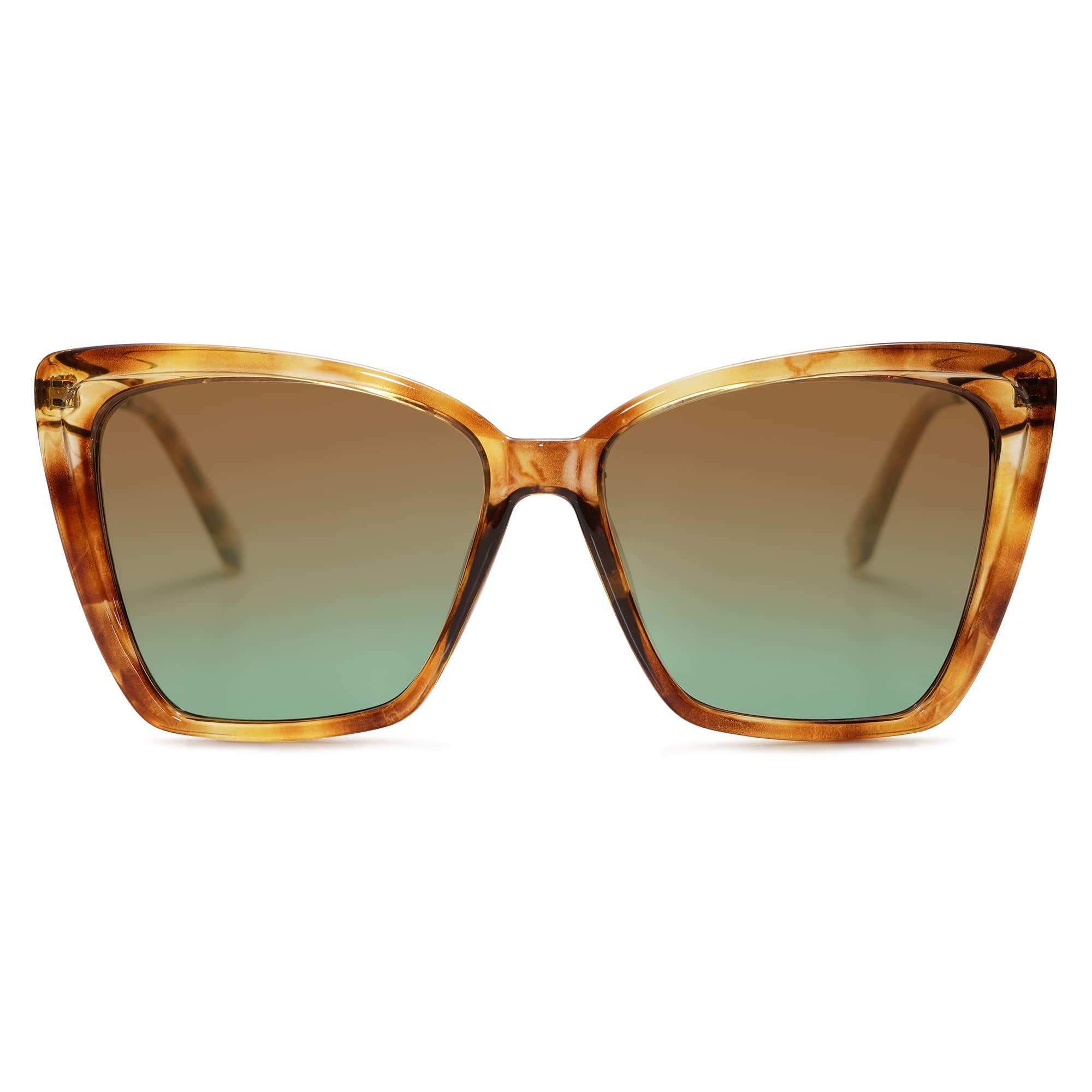 SOJOS Trendy Polarized Sunglasses For Women Retro Womens Oversized Square Cat Ey
