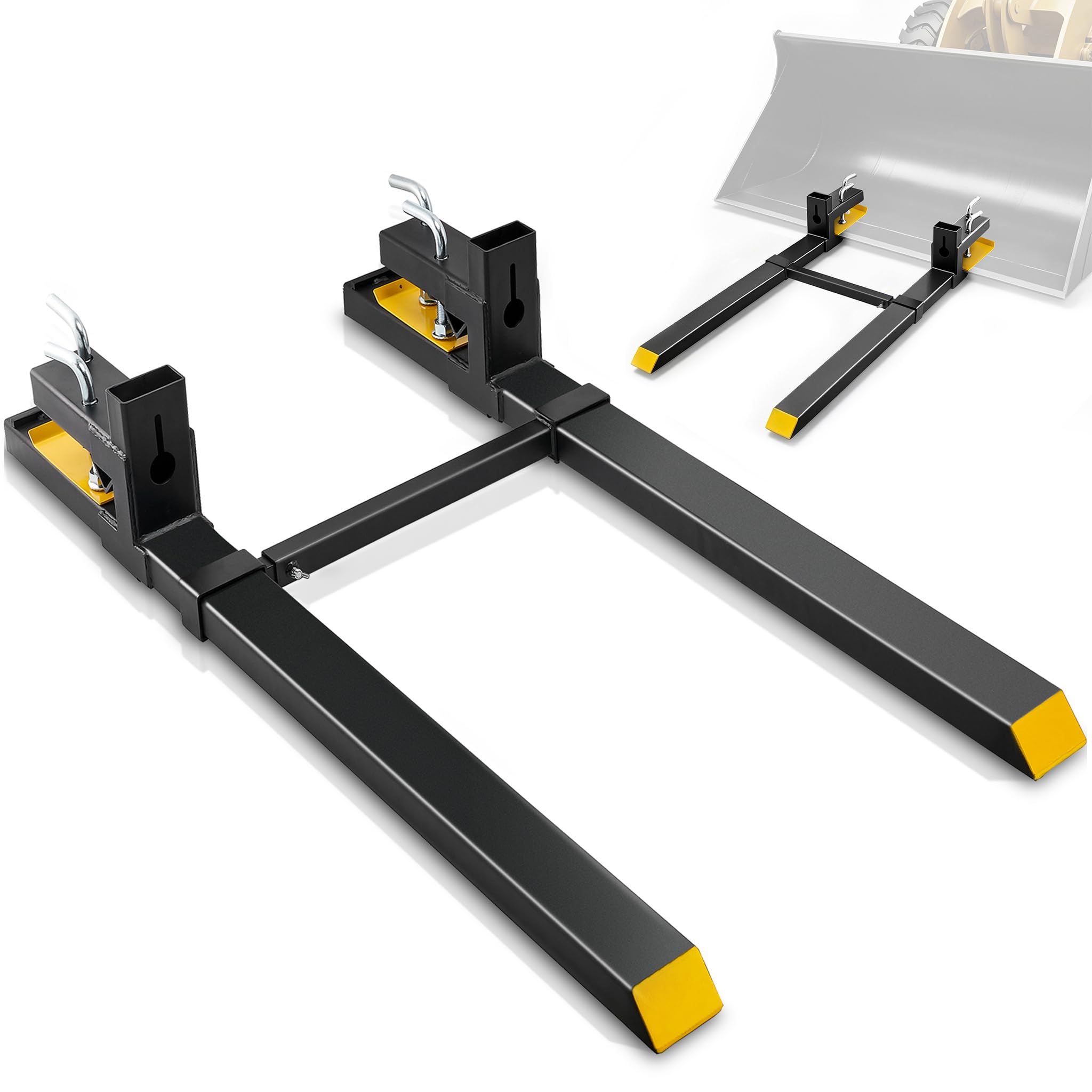 VEVOR Pallet Forks, 60" Total Length, 4000 lbs Clamp-On | Heavy Duty, Adjustable
