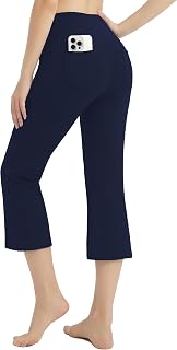 Safort Women's Yoga Pants 74 cm/79 cm/84 cm/84 cm/35 cm Cotton Jazz Pants Women's Bootcut Long Sports Trousers with Pockets Flared Leg S-3XL