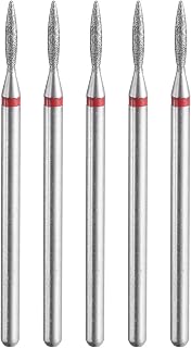 HARFINGTON 5pcs 200-230 Grits Diamond Grinding Bit 1.3mm Oval Head 2.35mm Shank 8mm Length Stone Sanding Drill Bits Rotary Tool for Ceramic Glass Nails Grinding Polishing