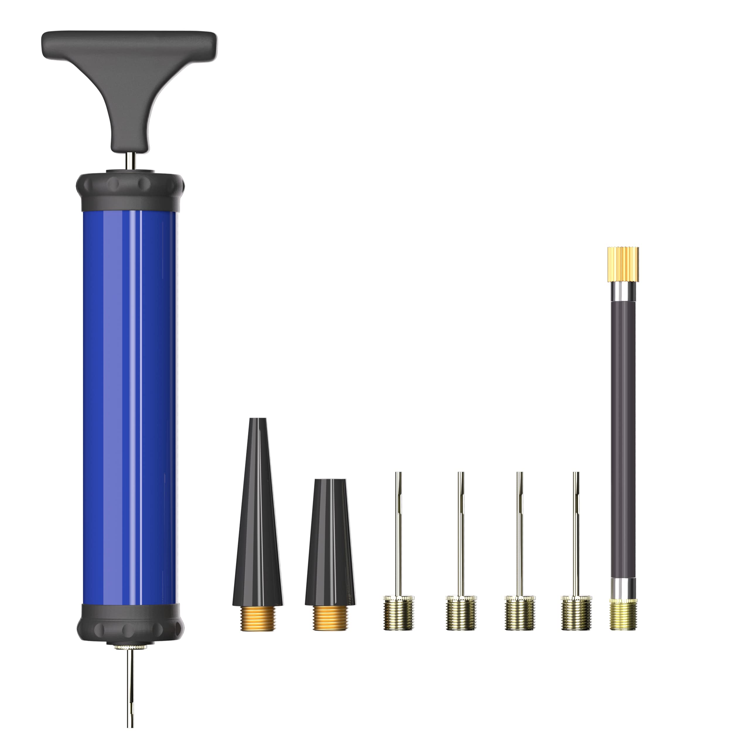 HDNNC Portable Ball Pump, Air Pump with 4 Needles 2 Nozzle 1 Extension Hose Grea